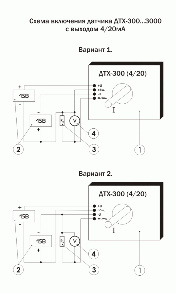 Схема подключения датчиков тока