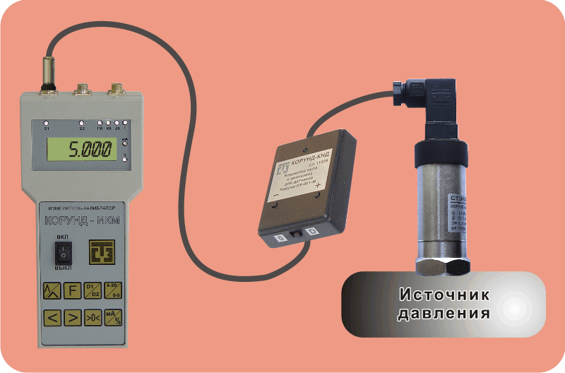 Корректор нуля и диапазона для датчиков давления Корунд-**-001М*. Схема подключения