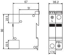 Габаритный чертеж SPC1.1 150 (DS) 60, 110 В