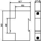 Габаритный чертеж УЗИП класса I PIV60 (DS), PIV120 (DS), PIV230 (DS)